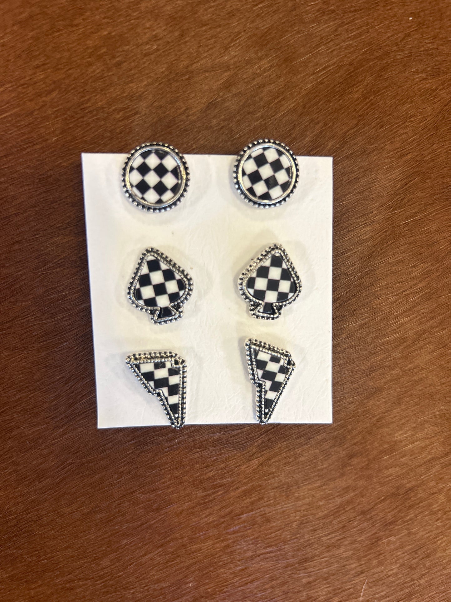 Checker Earring Set