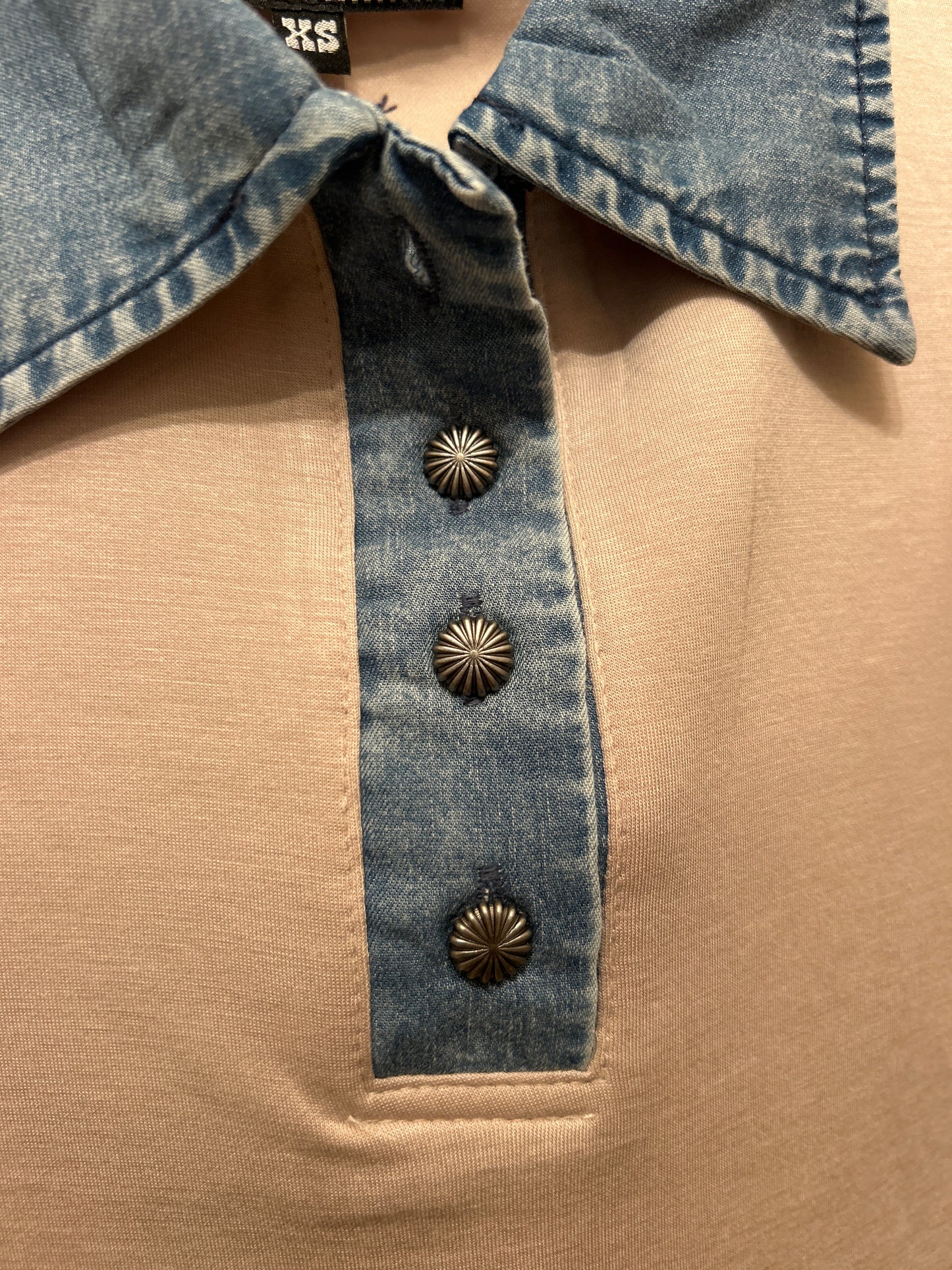 Denim Collared Top