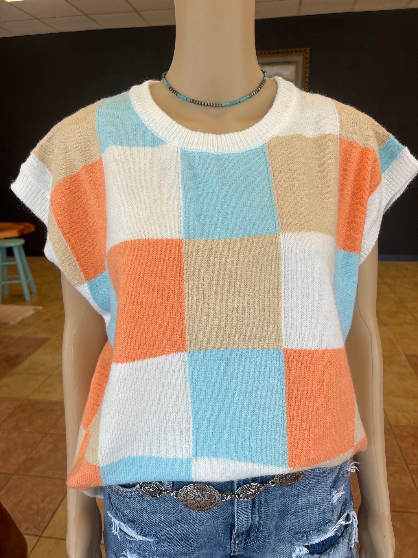 Patchwork Sweater Vest