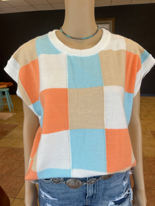 Patchwork Sweater Vest