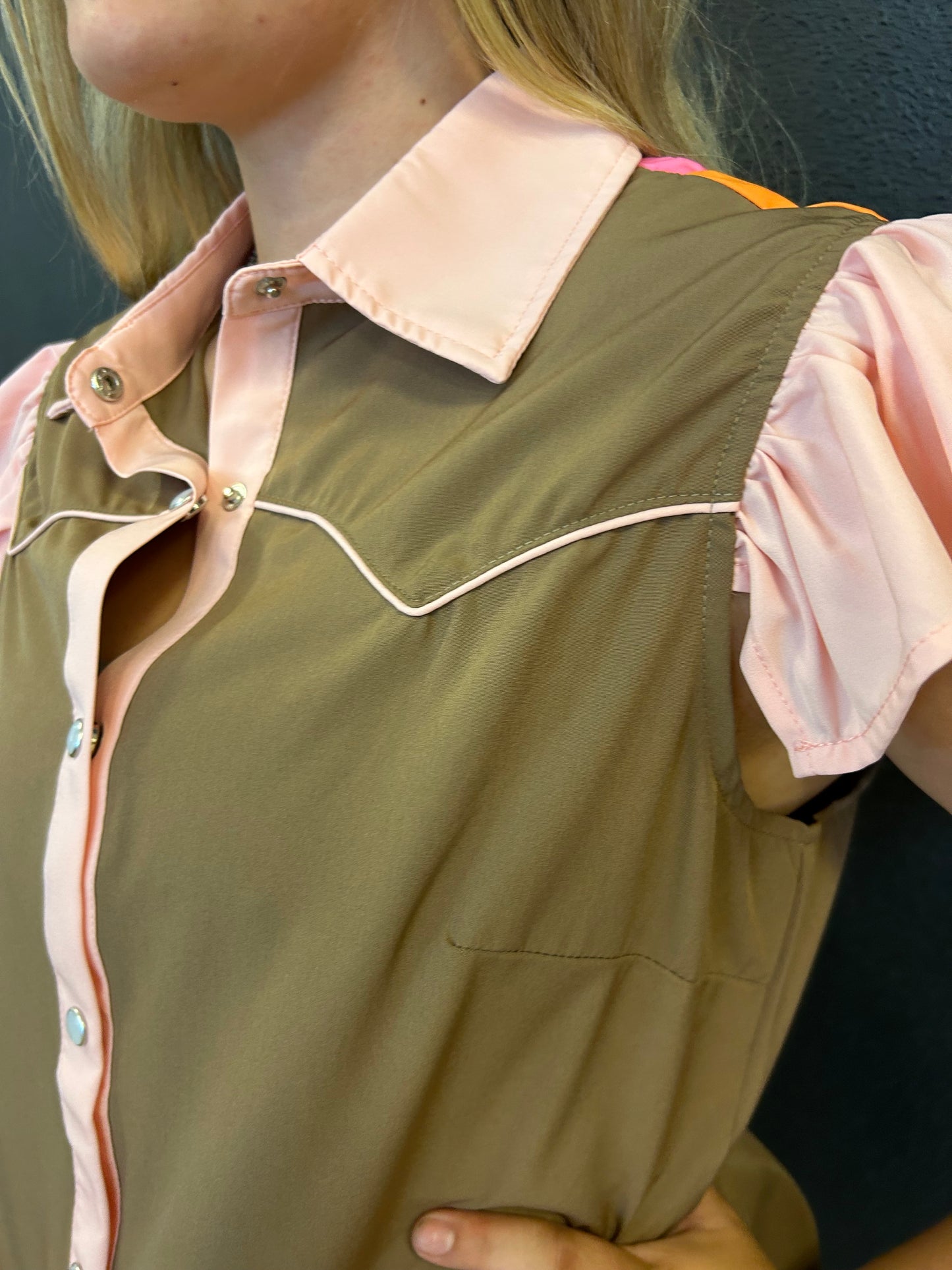 Ruffle Sleeve Button Up