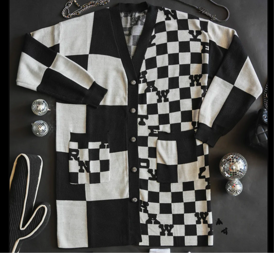 Checked Cardigan