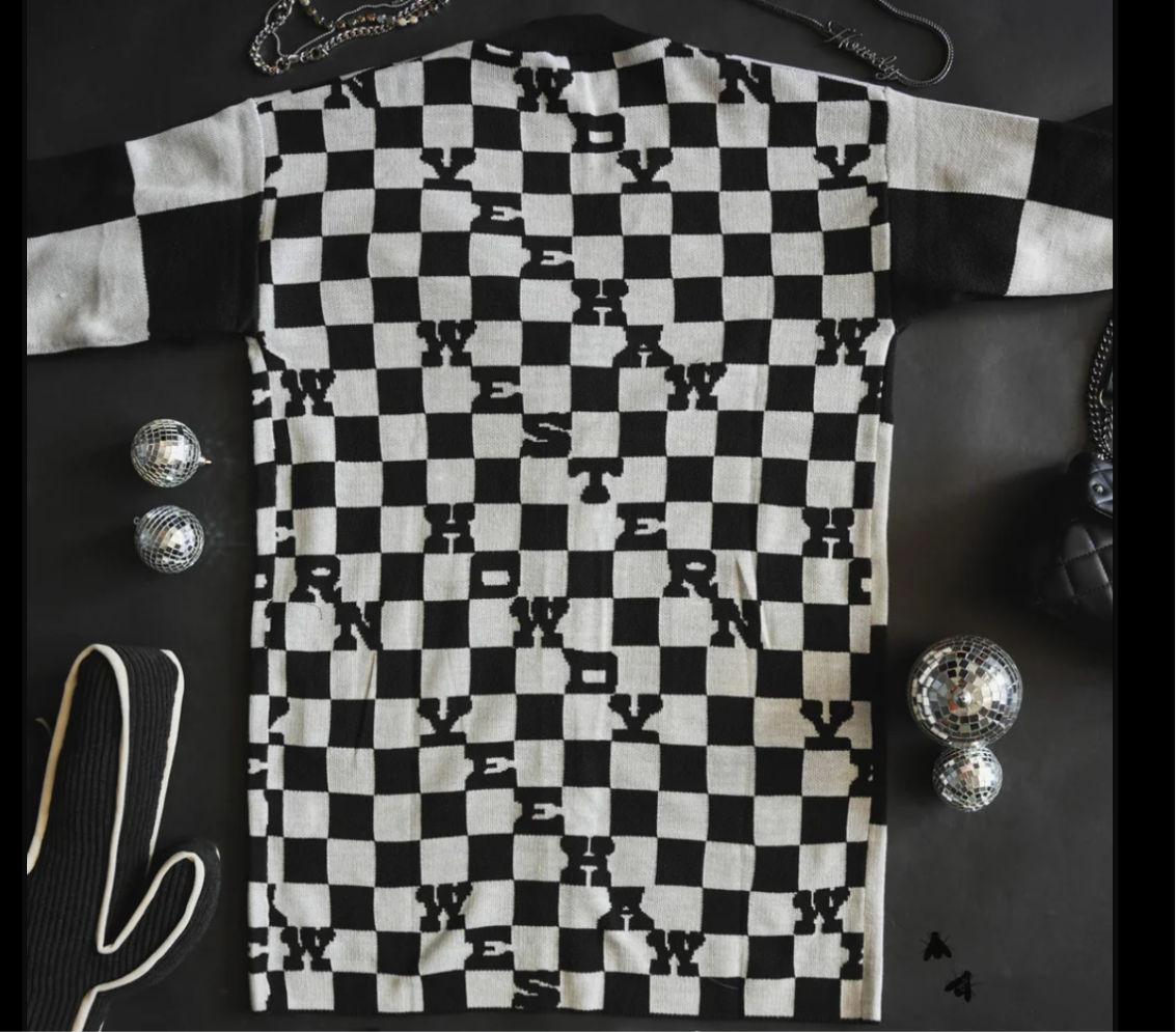 Checked Cardigan