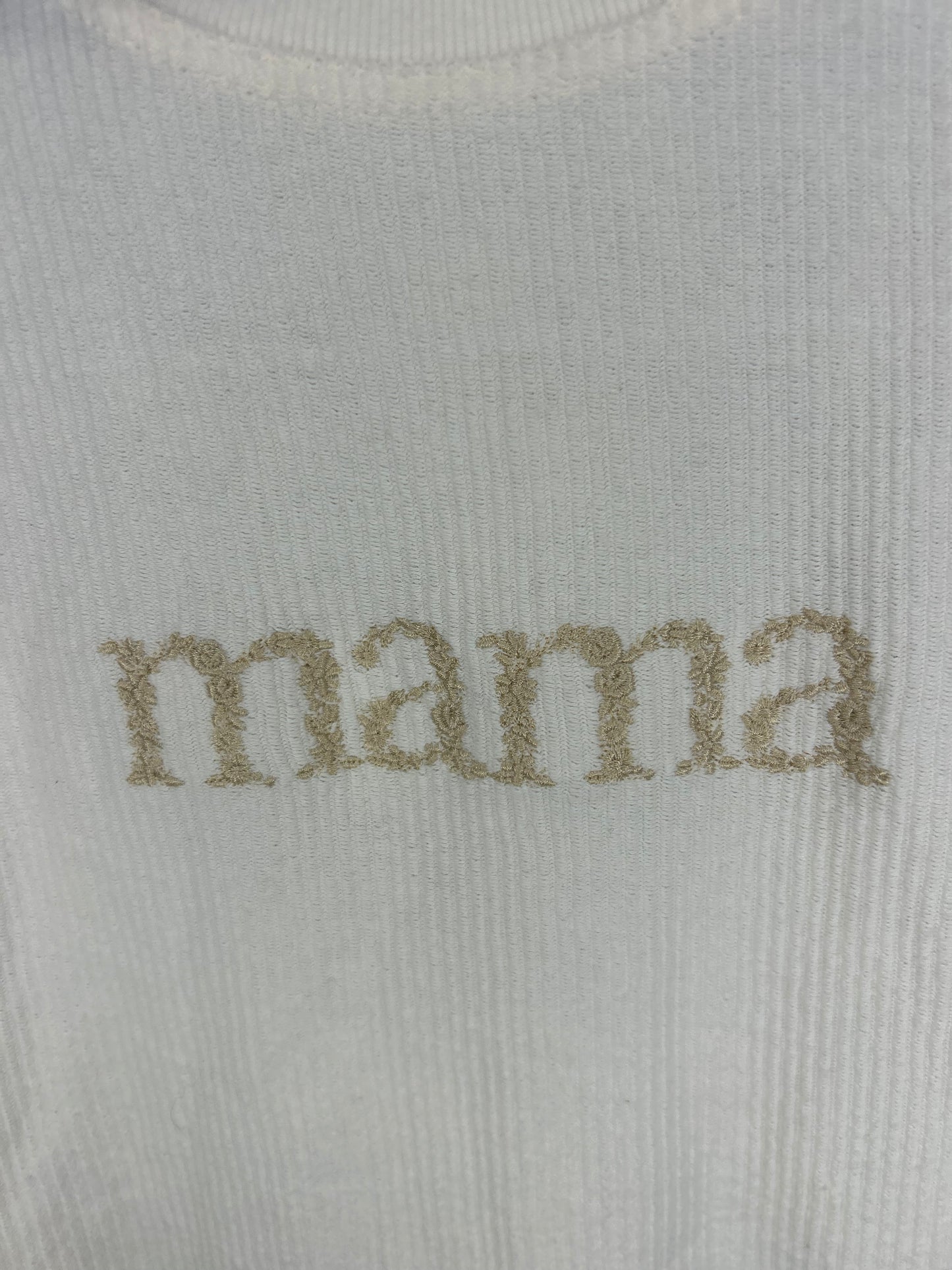 Floral Embroidered Mama Crew