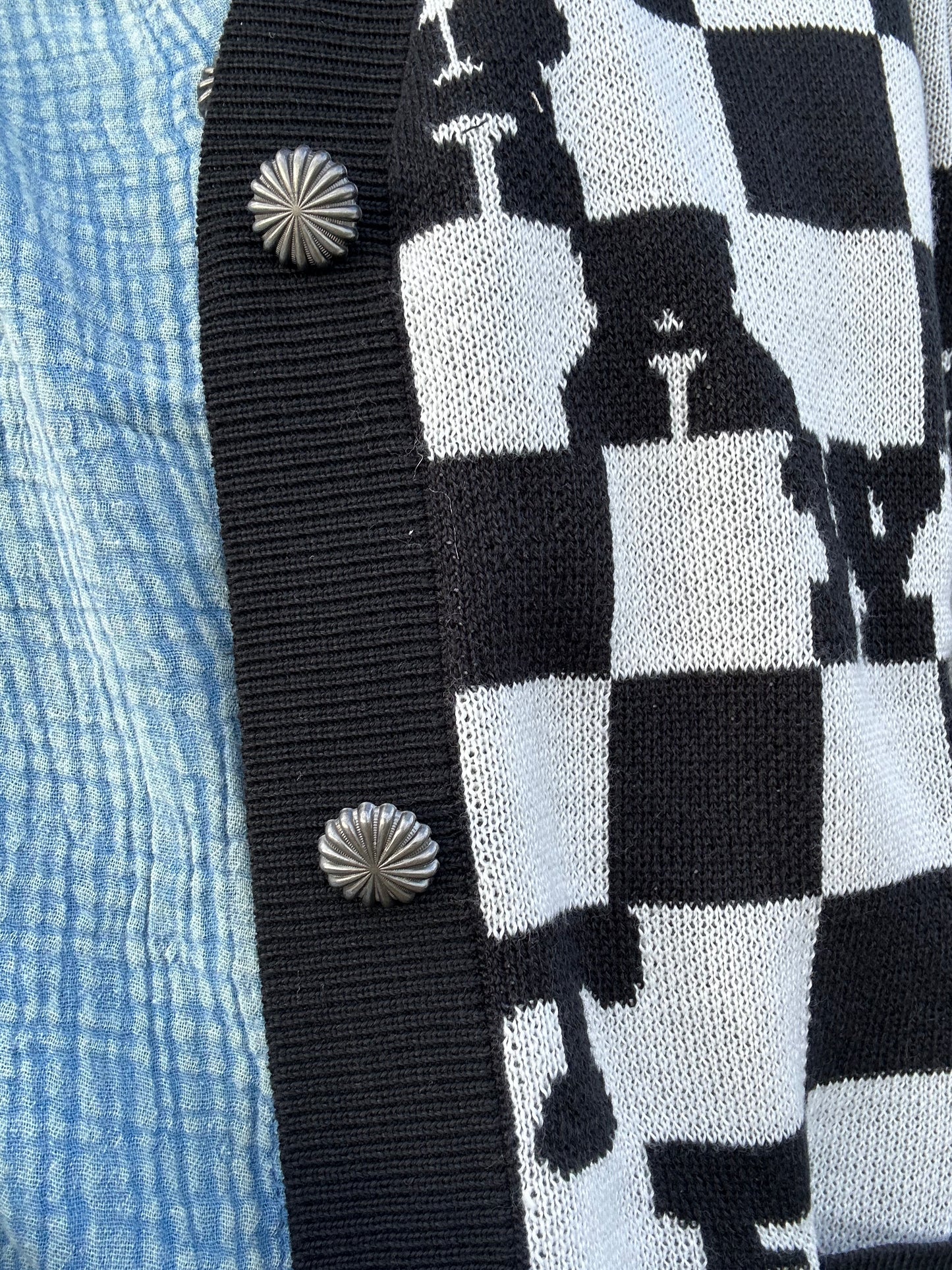 Checked Cardigan